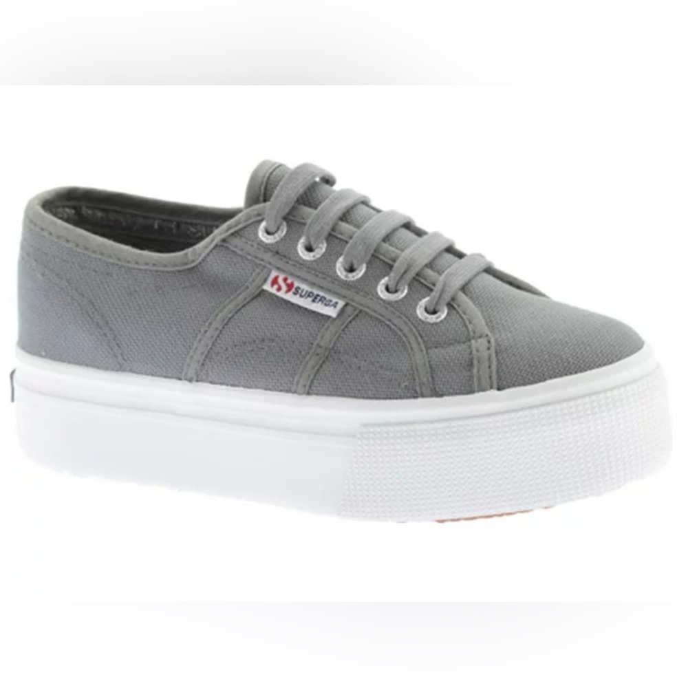 Superga platform sneaker, grey, size 7
